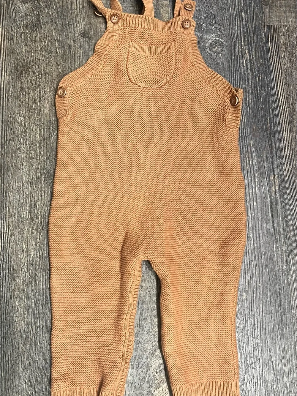 Carter's Baby Knit overalls in Light Brown/Tan
